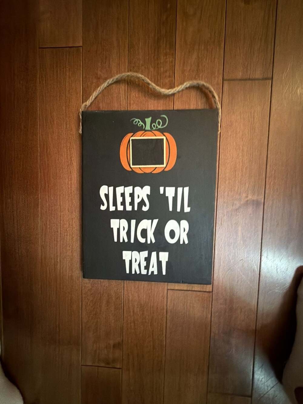 Halloween Sleeps 'Til Trick Or Treat Chalkboard Hanging Sign